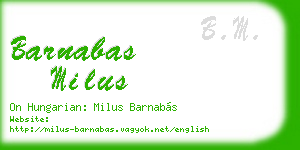 barnabas milus business card