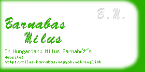 barnabas milus business card